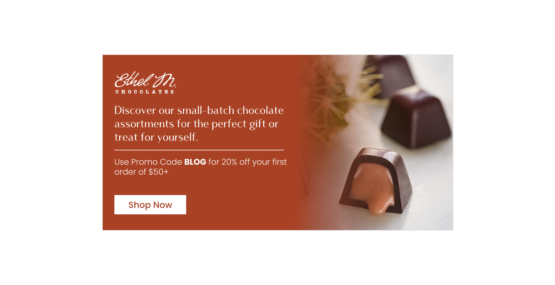Discover our small-batch chocolate assortments for the perfect gift or treat for yourself. Shop now!