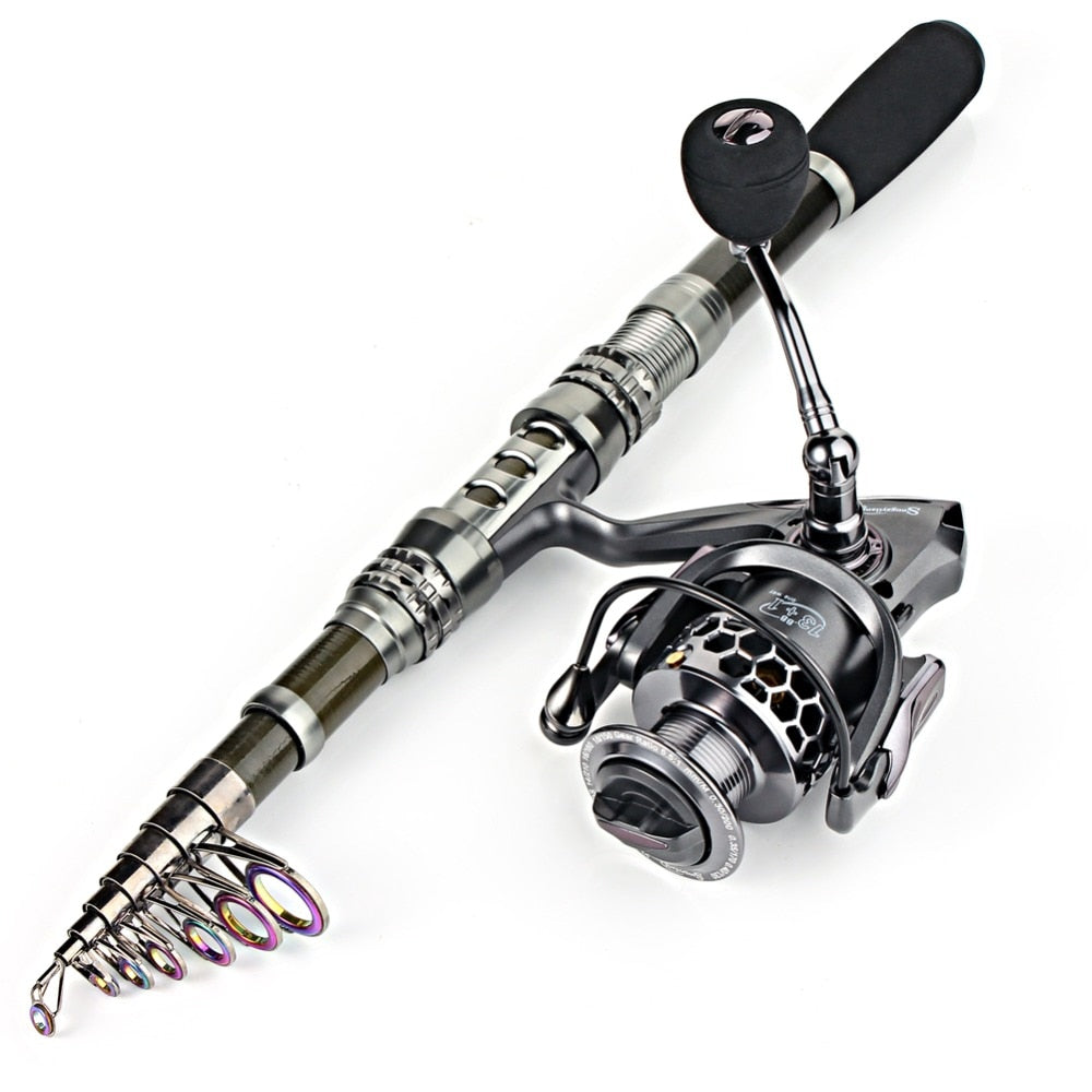 TFT Fishing Telescopic Travel Rod + Reel + Line 8ft