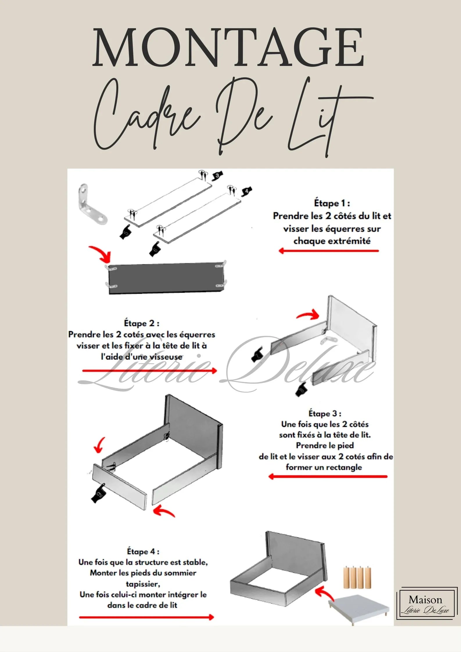 Cadre Roma + Sommier + Matelas 20cm Venti