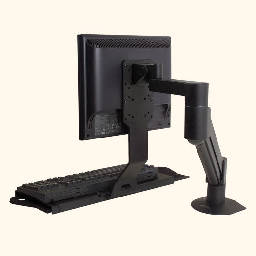 Lcd Data Entry Arm With Flip Up Keyboard Tray For Wall Pole Or Des