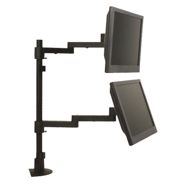 Articulating Dual Monitor Arms Long Reach Wall Mounting Or Desk