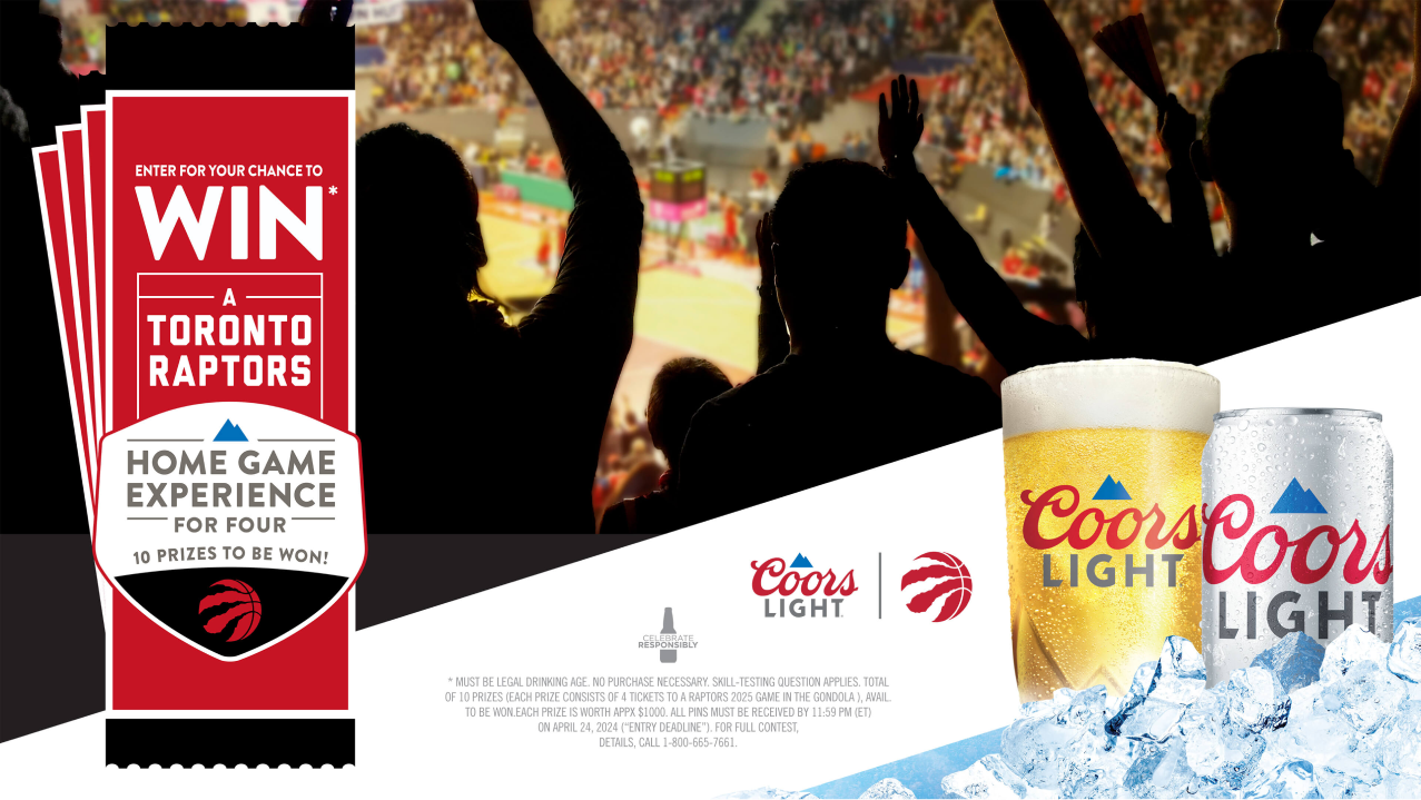 Coors Light Raptors Tickets Regional PTE Quarter to Five Swag