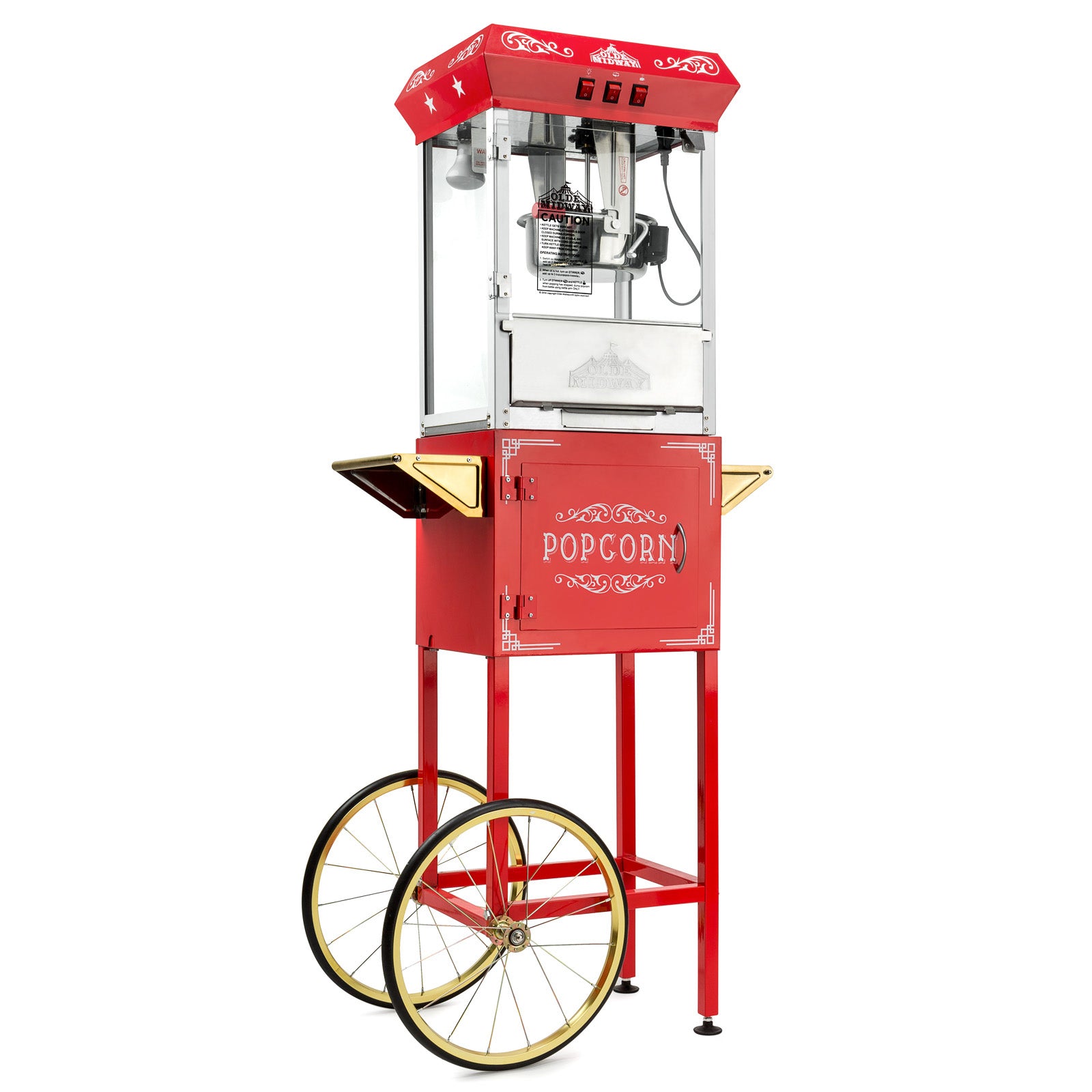 8 oz. Vintage Popcorn Machine with Cart, Red