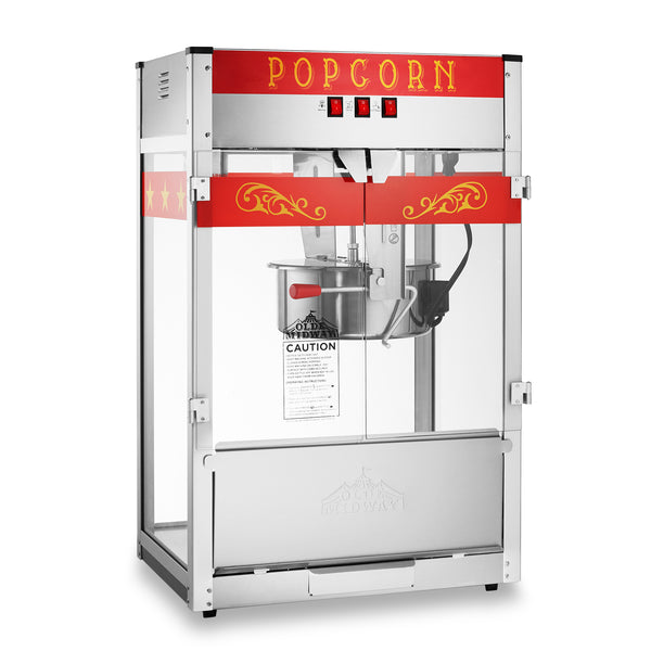 Hi Tek 8 oz Red Stainless Steel Commercial Popcorn Machine - 1 Count Box