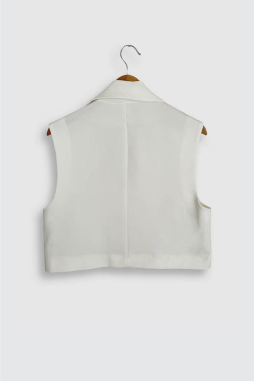 Fleur sleeveless jacket | white