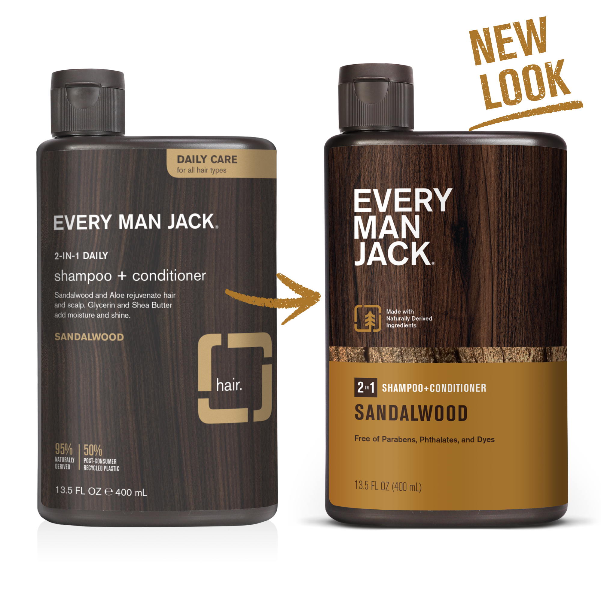 Middeleeuws park Kolonisten Sandalwood 2-in-1 Shampoo + Conditioner - Standard | Every Man Jack