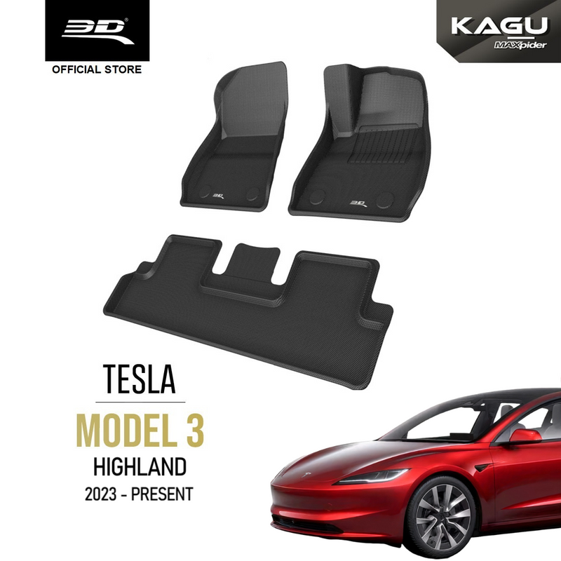 NEW Tesla Model 3 Highland 2024 Car Floor Mats 3D All-Weather Liners  Accessories