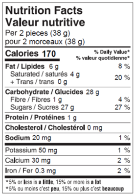 Cherry Cordials 175g Nutrition Facts Table Image