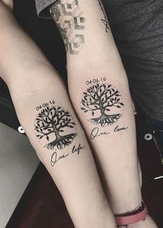 Tatouage arbre de vie couple