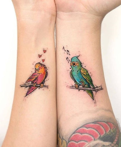 Tatouage oiseaux couple