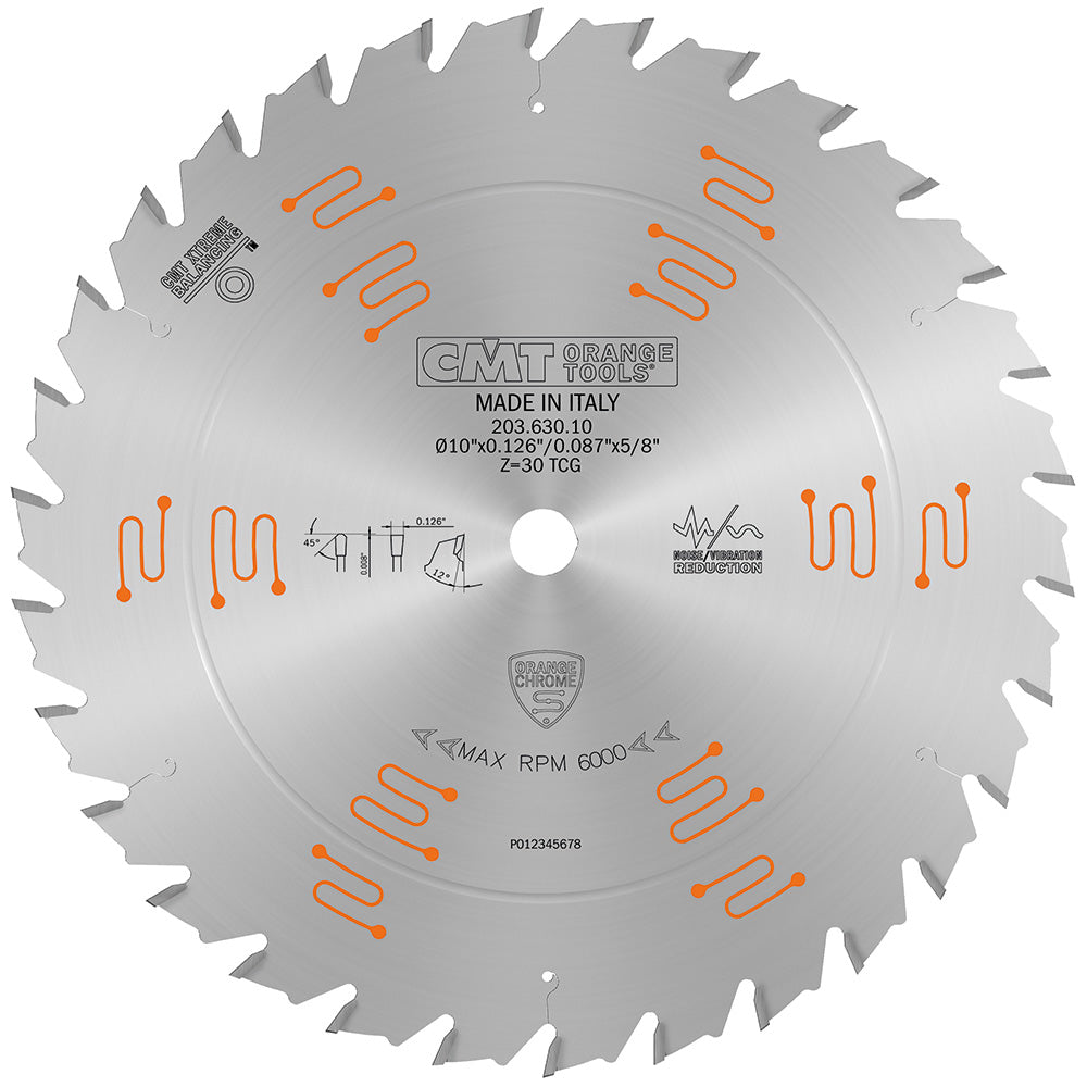 CMT P10060 ITK Plus Finish Saw Blade, 10 x 60 Teeth, 10° ATB Shear with 8-Inch bore - 4