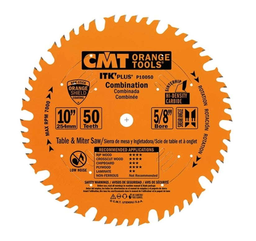 CMT P10042 ITK Plus General Purpose Saw Blade, 10 x 42 Teeth, 10° ATB+ –  USA Tool Depot
