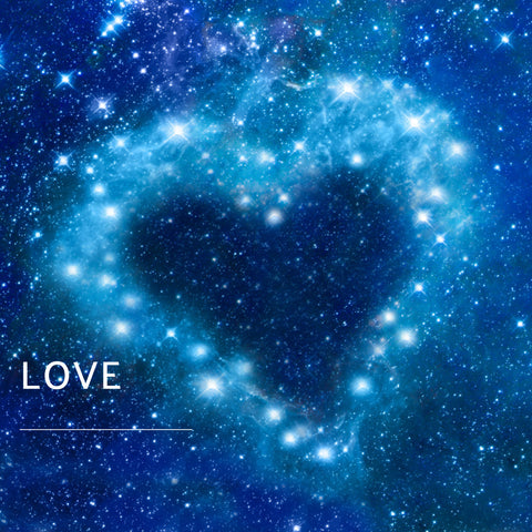 A cosmic and starry blue heart to express the warmth and tenderness of one of the most powerful spiritual words, Love!