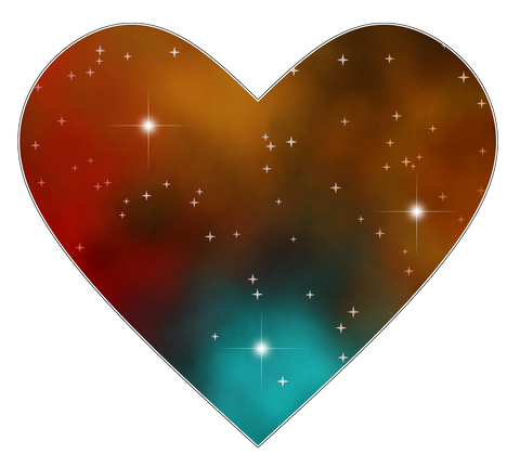 A cosmic heart expressing the positive vibrance of Divine Love.