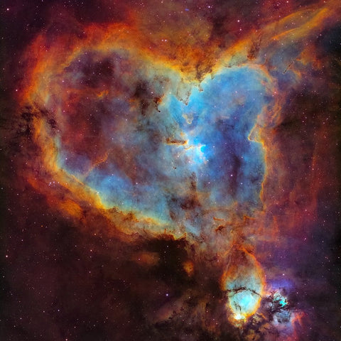 The Heart Nebula captured through a narrowband image filter.