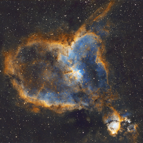 The Heart Nebula captured from Hubble and viewed in the Hubble Pallete SHO filter.