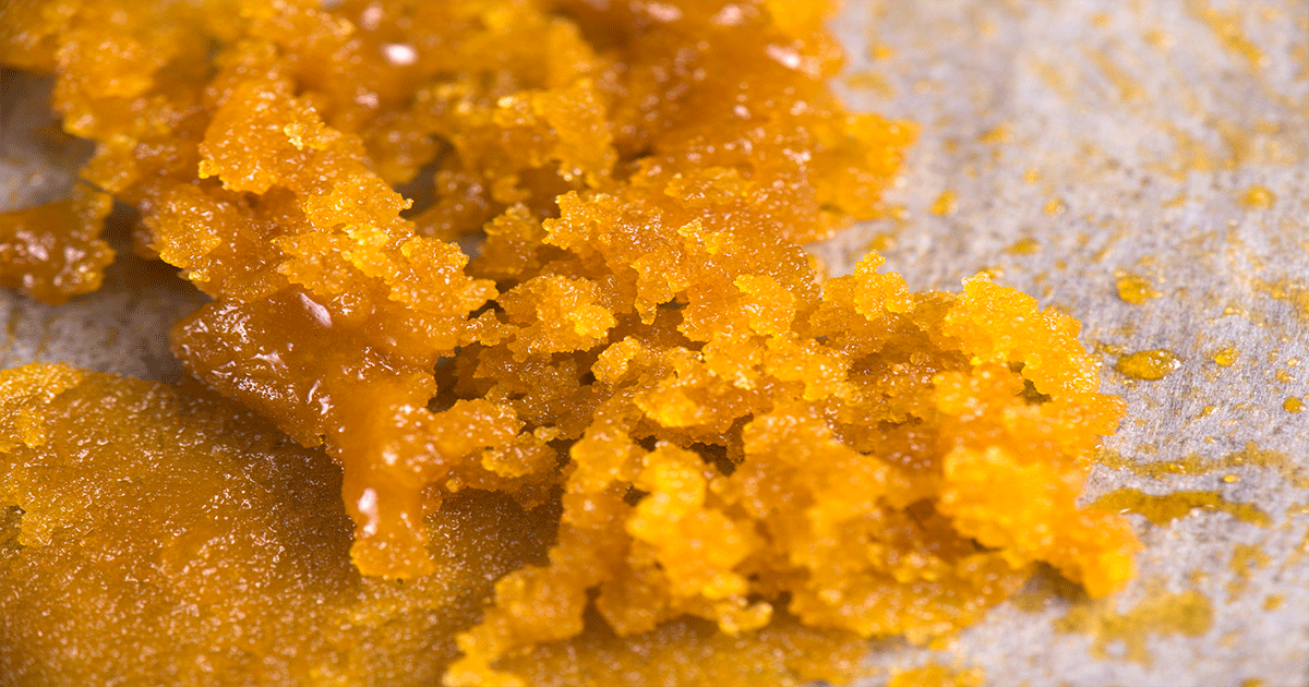 Cannabis live resin concentrate on table