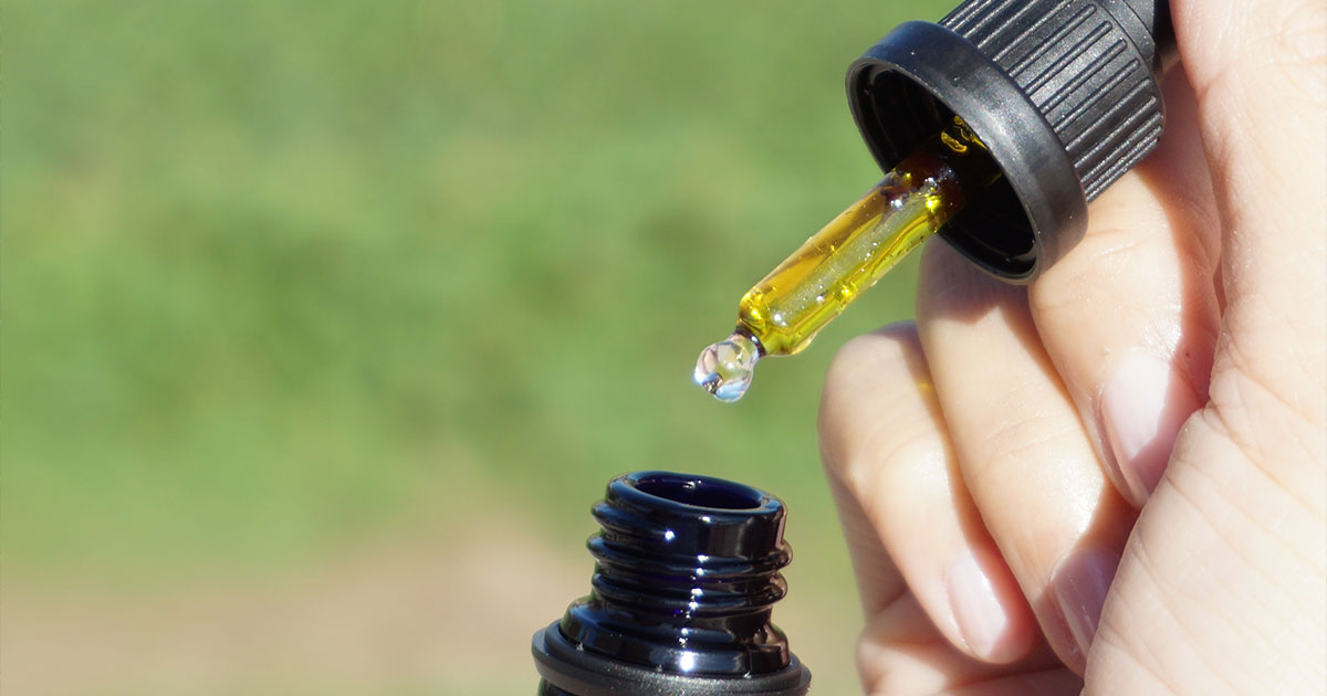 THC liquid in dropper bottle