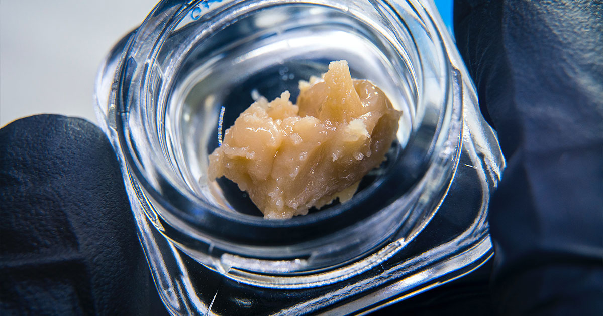 Marijuana wax in glass jar