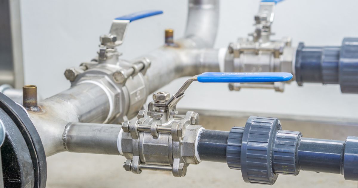 stainless ball valves in pipes
