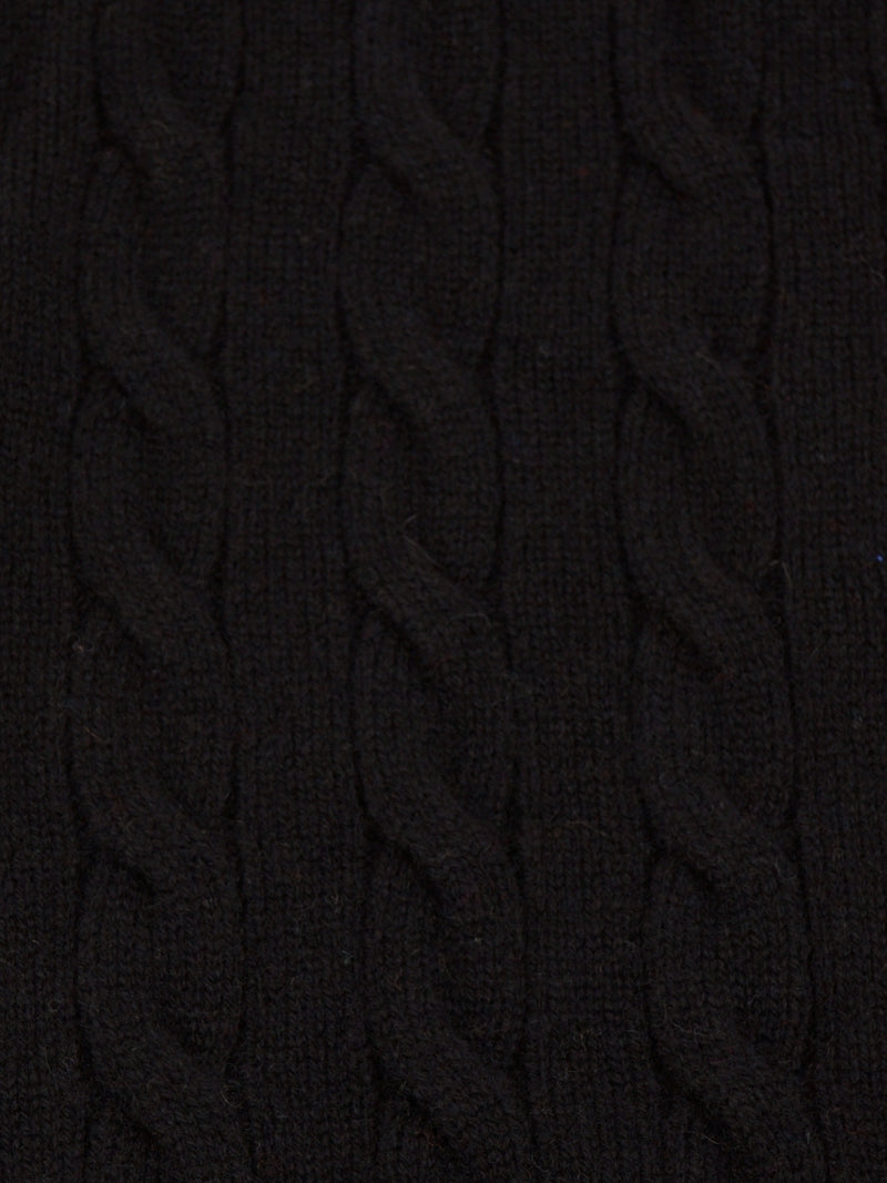 Turtleneck Cables Embassy Black 100% Cashmere Cariaggi yarn (20000)
