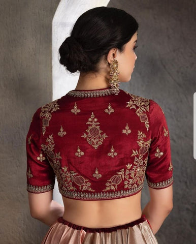 Embroidered Back Blouse designs