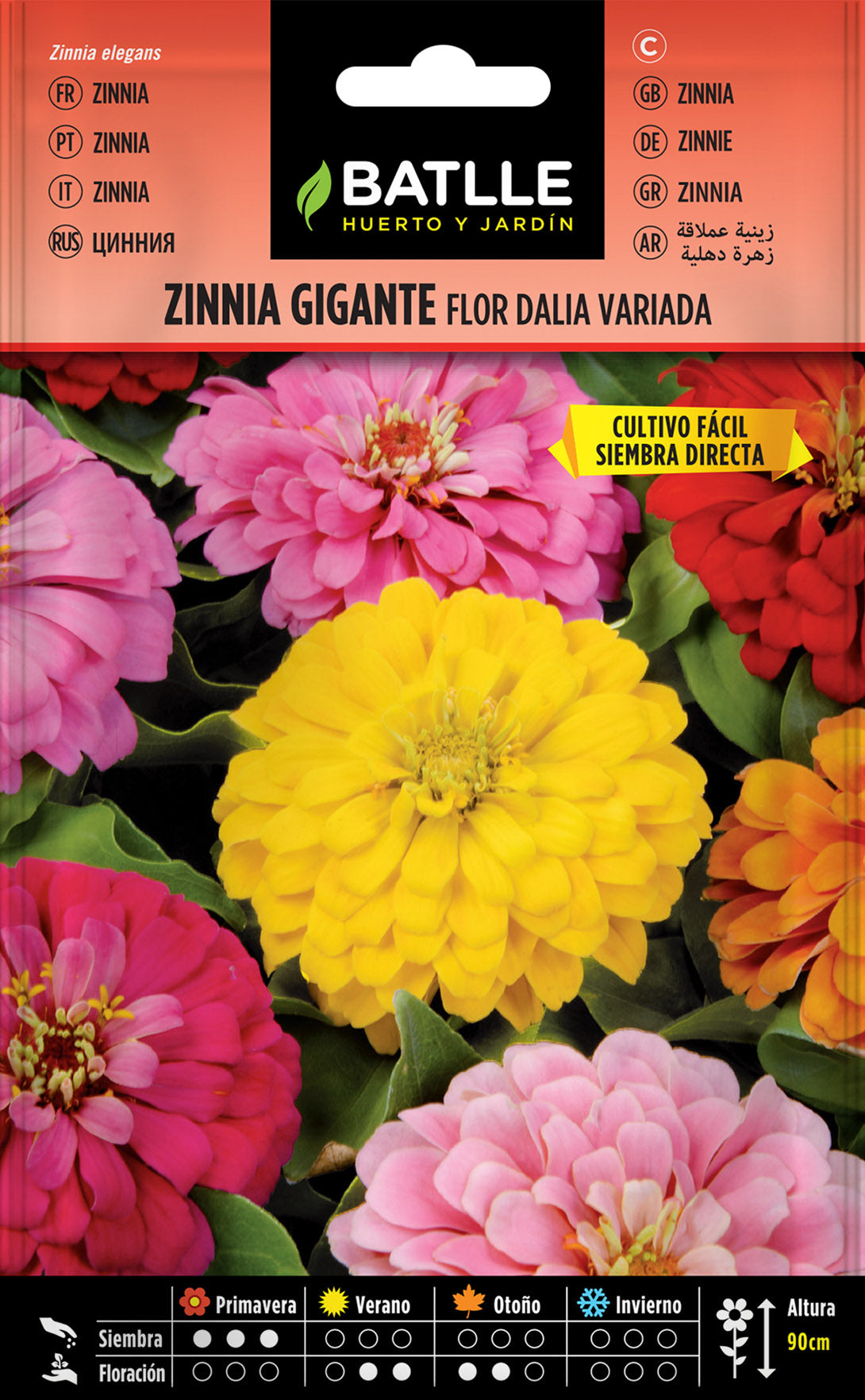 Sementes Zínia Gigante Flor de Dália – projardim