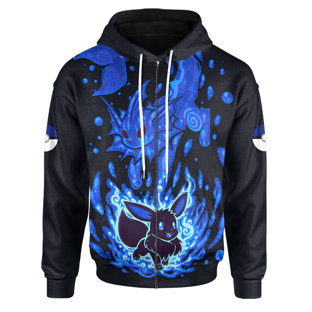 Anime Pokemon Evolve Vaporeon Custom Hoodie Apparel