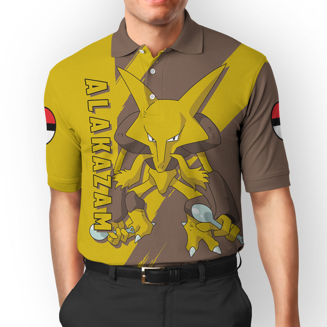 Anime Pokemon Alakazam Custom Polo Shirt