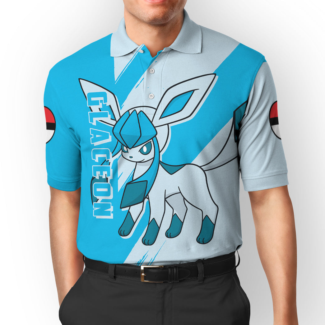 Anime Pokemon Glaceon Custom Polo Shirt