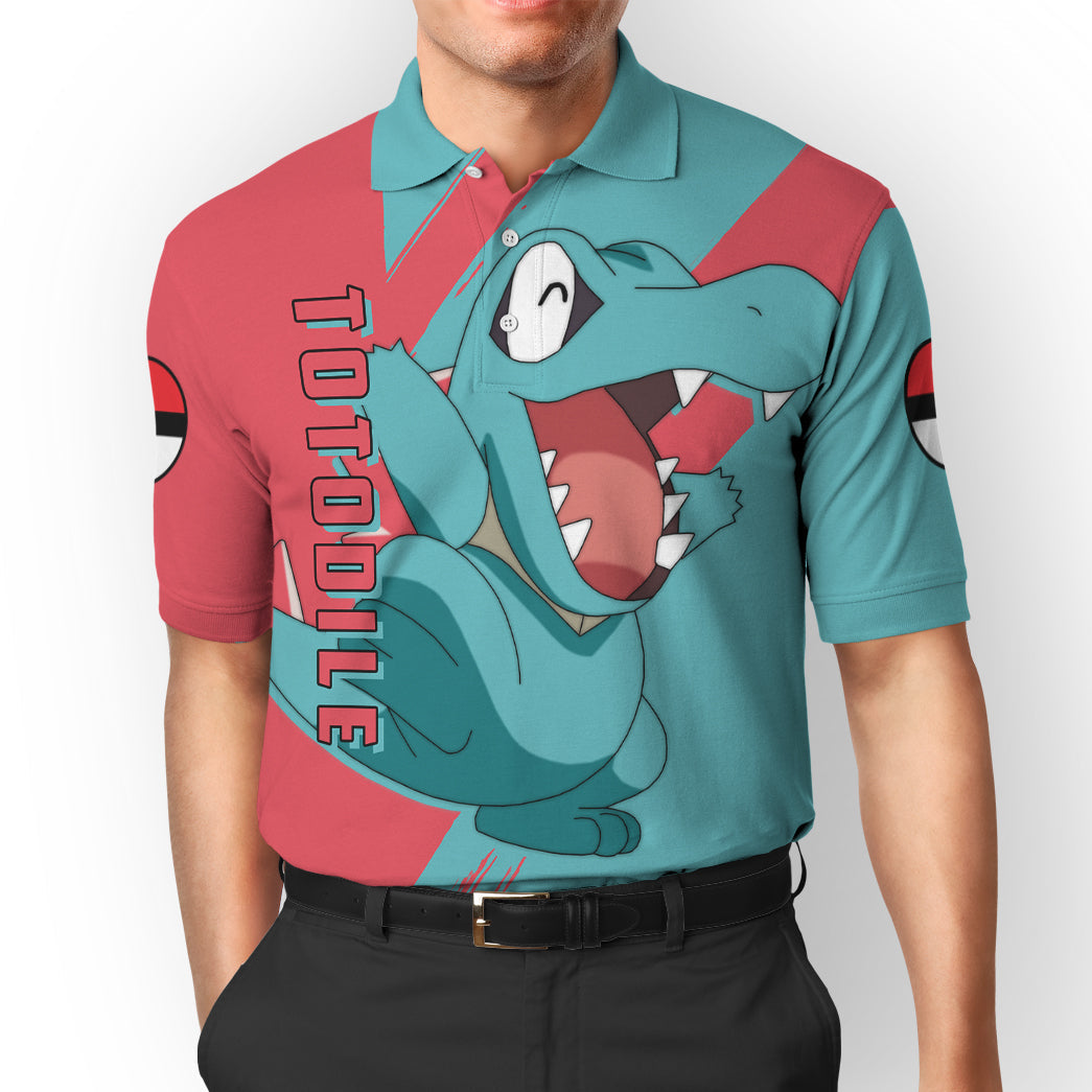 Anime Pokemon Totodile Custom Polo Shirt