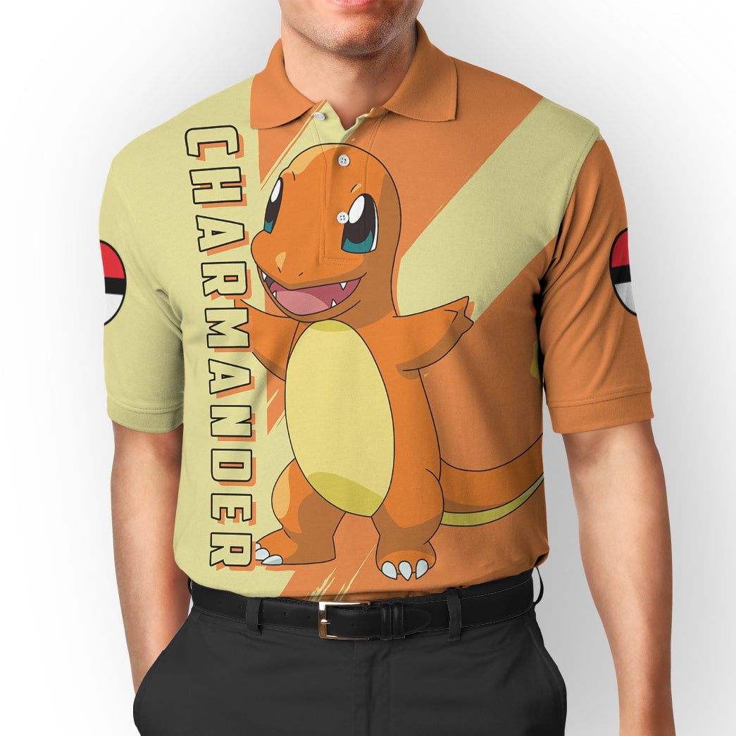 Anime Pokemon Charmander Custom Polo Shirt