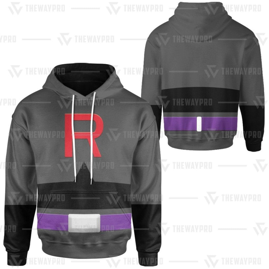 Anime Pokemon Team Rocket Black Suit Custom Hoodie