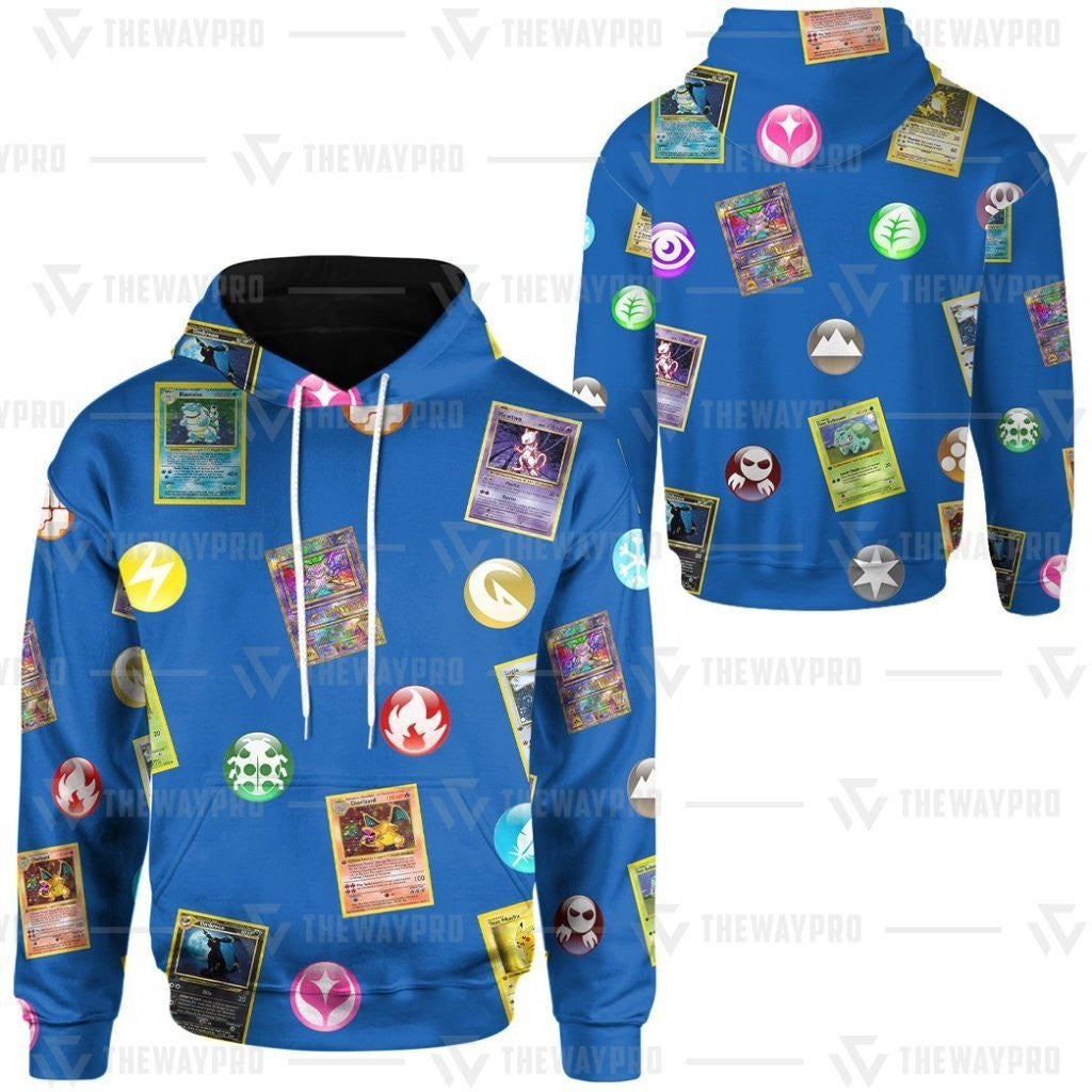 Anime Pokemon Cards And Elements Custom Hoodie