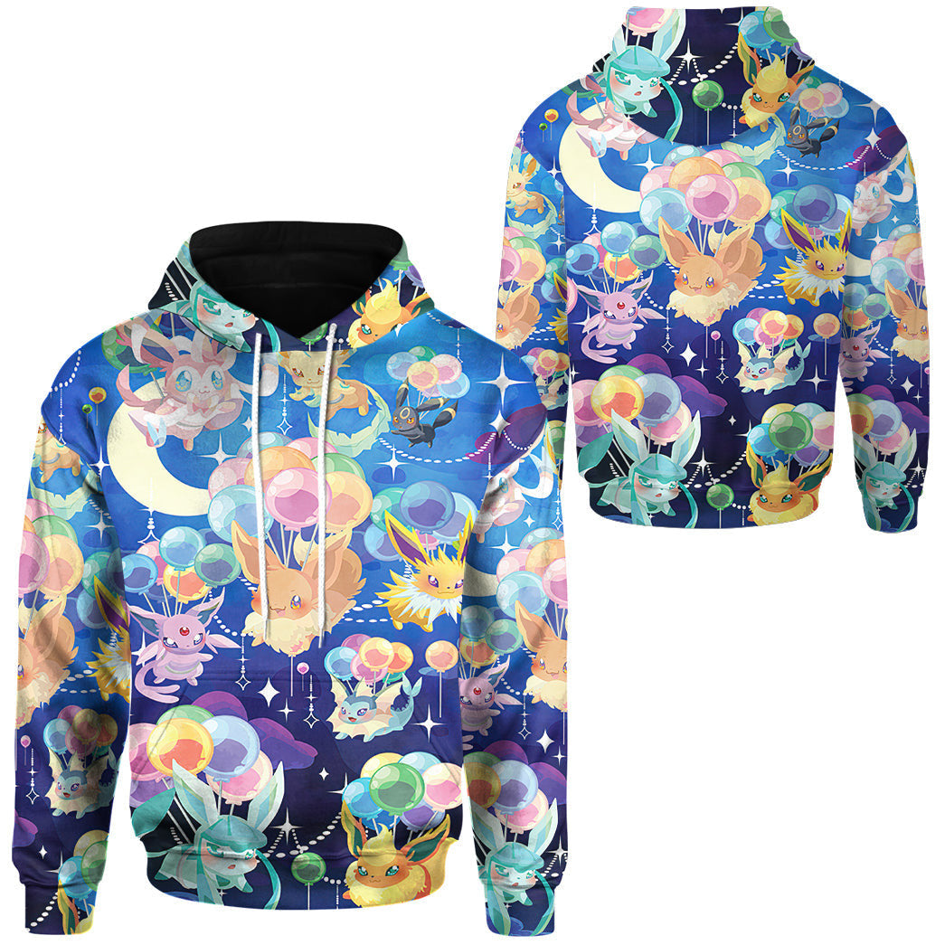 Anime Pokemon Balloon Eevee Custom Hoodie