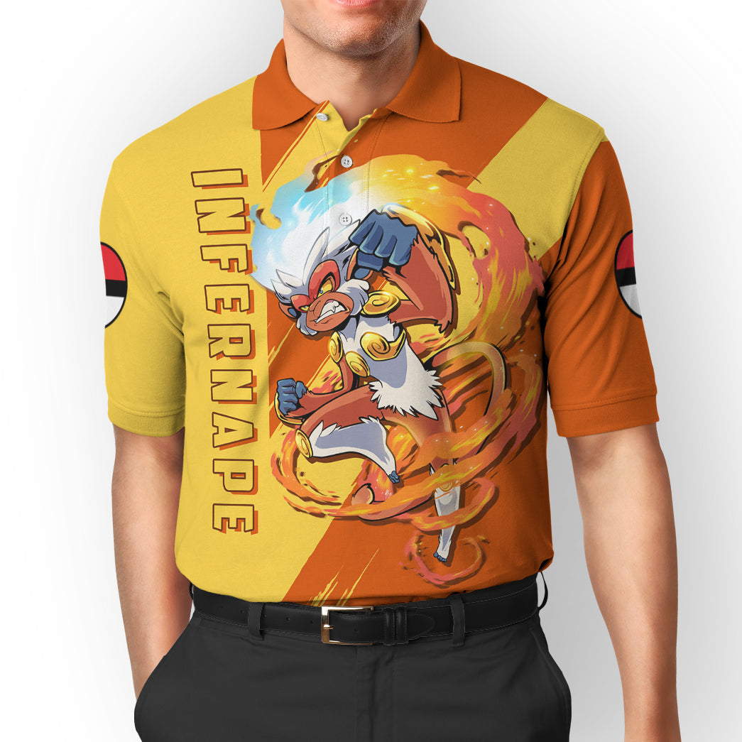 Anime Pokemon Infernape Custom Polo Shirt