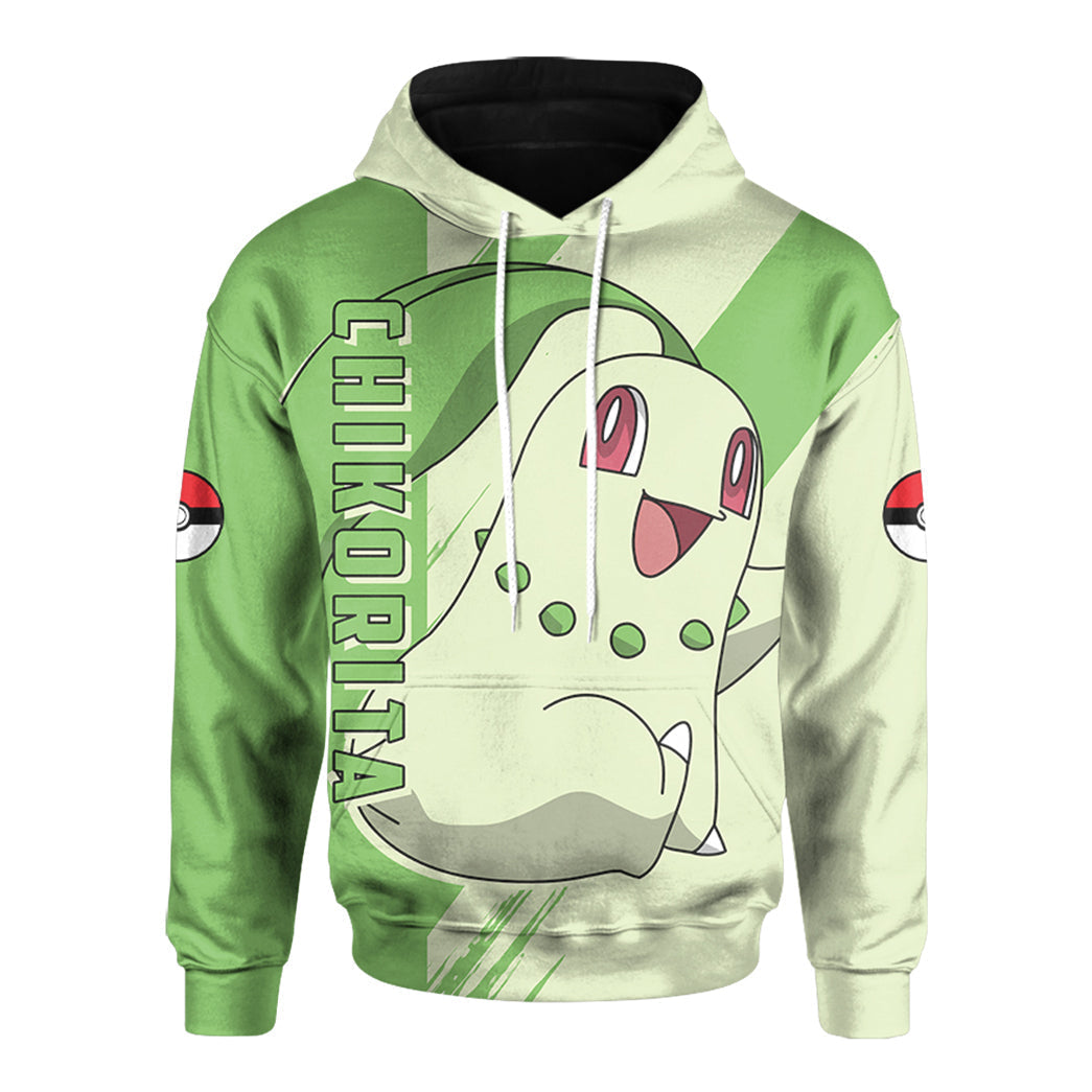 Anime Pokemon Chikorita Custom Hoodie