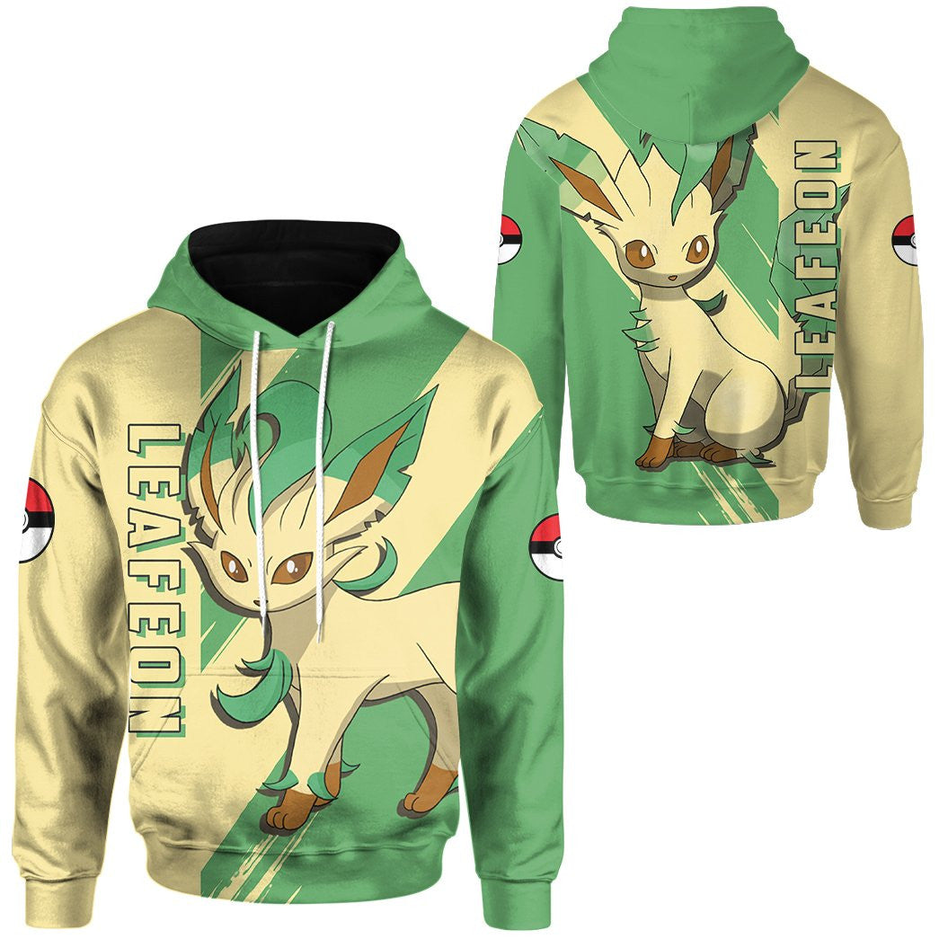 Anime Pokemon Leafeon Custom Hoodie Apparel