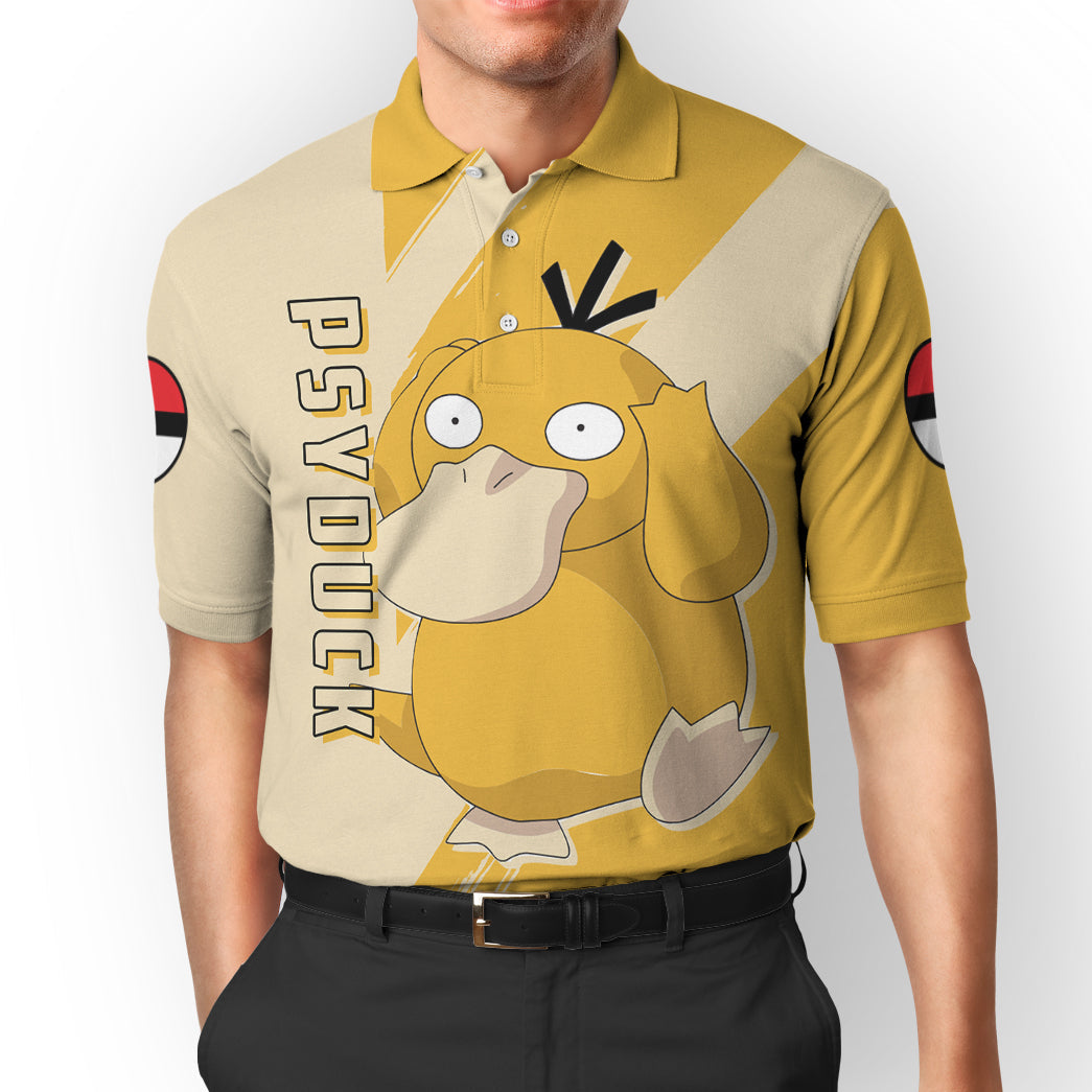 Anime Pokemon Psyduck Custom Polo Shirt