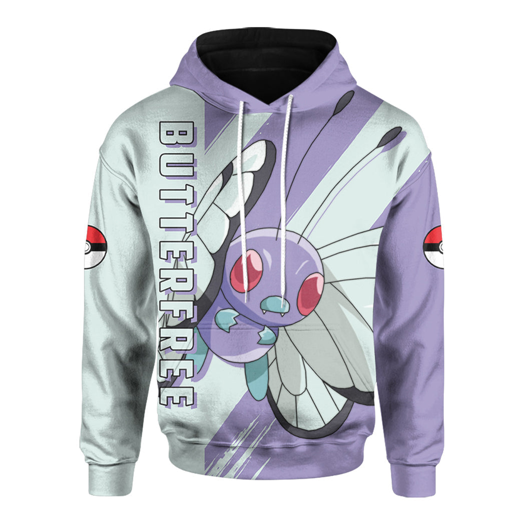 Anime Pokemon Butterfree Custom Hoodie Apparel