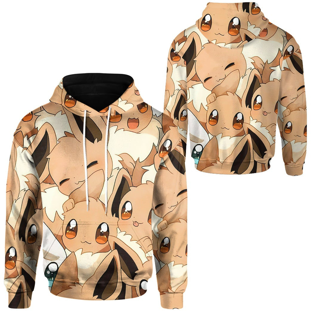 Anime Pokemon Cute Eevee Custom Hoodie