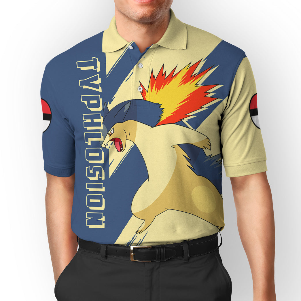 Anime Pokemon Typhlosion Custom Polo Shirt