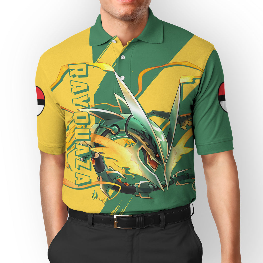 Anime Pokemon Rayquaza Custom Polo Shirt