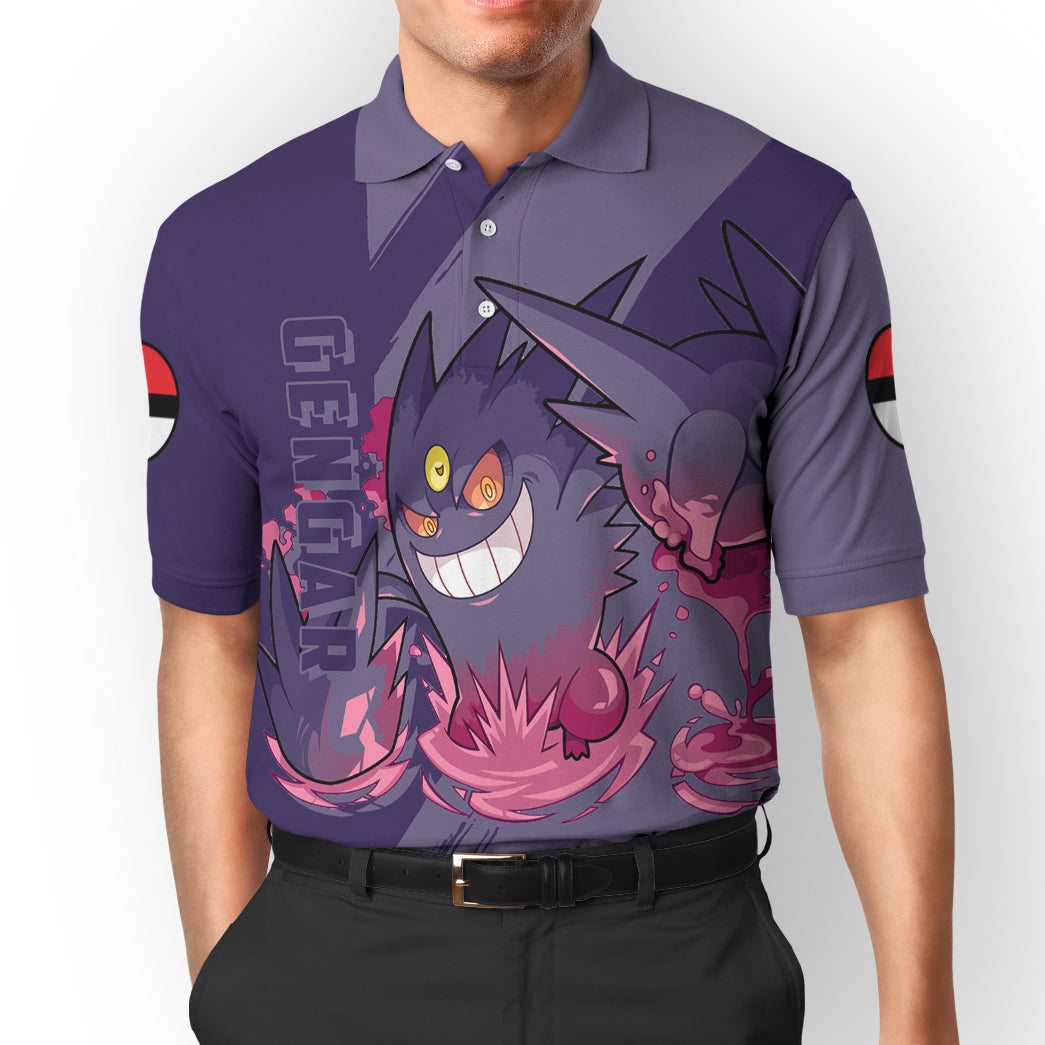 Anime Pokemon Gengar Custom Polo Shirt