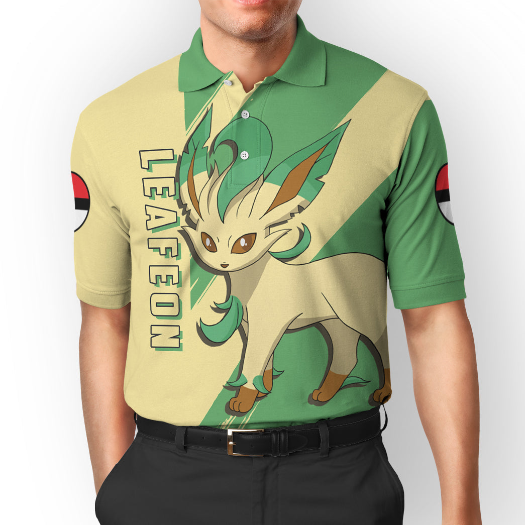 Anime Pokemon Leafeon Custom Polo Shirt