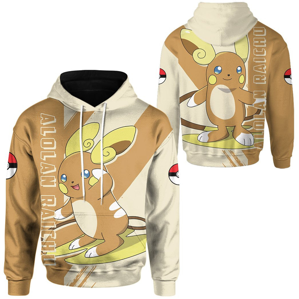 Anime Pokemon Alolan Raichu Custom Hoodie Apparel