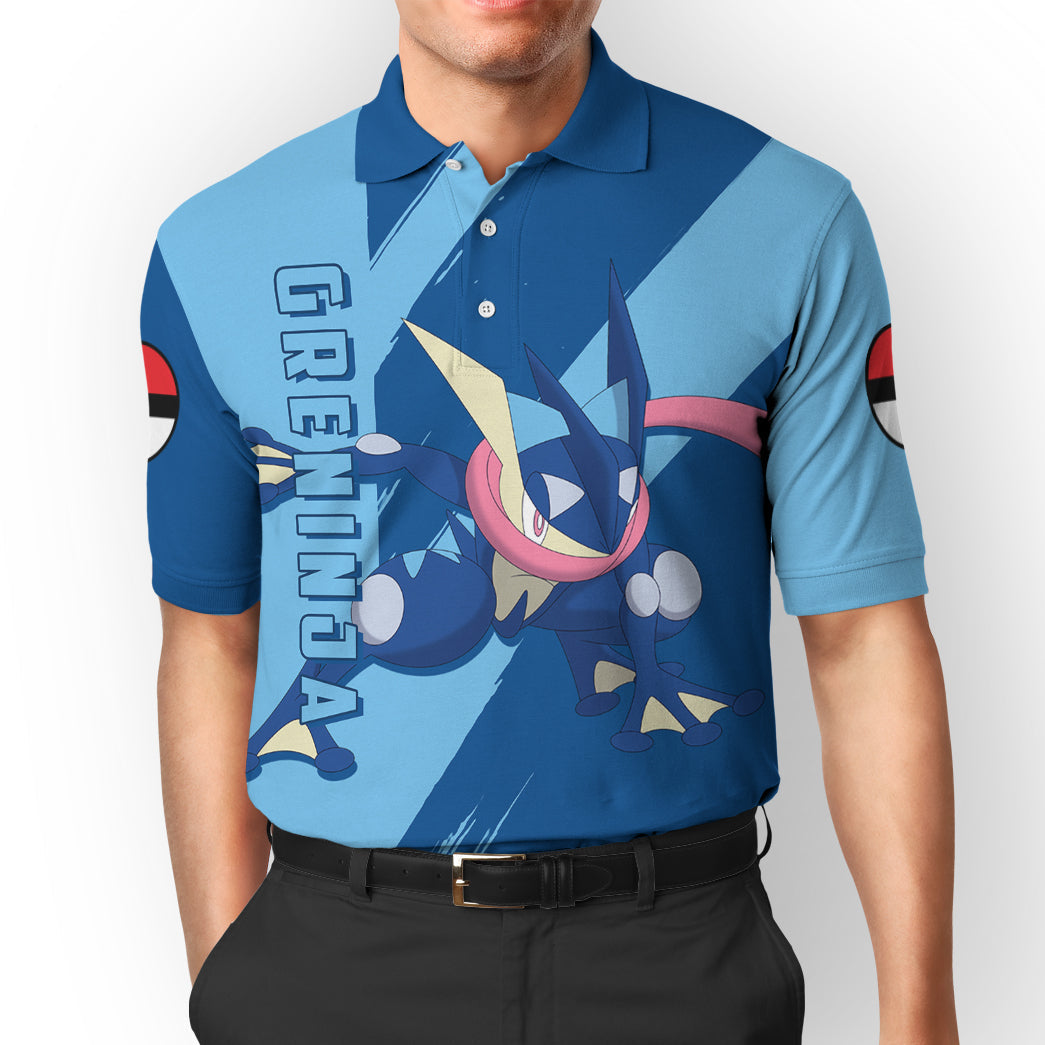 Anime Pokemon Greninja Custom Polo Shirt