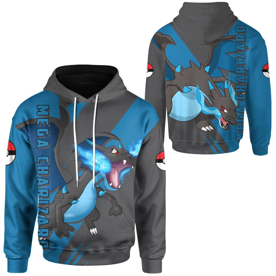 Anime Pokemon Mega Charizard Custom Hoodie Apparel