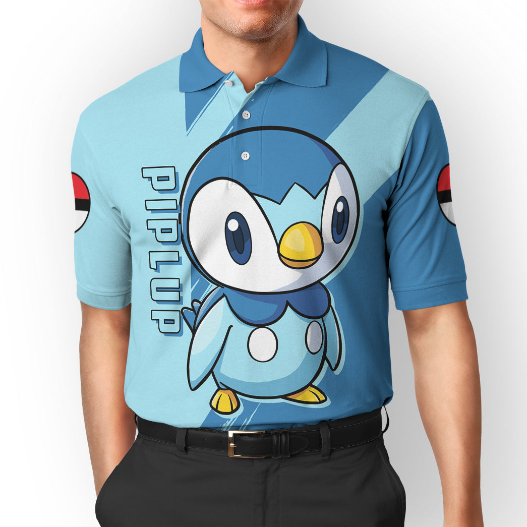 Anime Pokemon Piplup Custom Polo Shirt