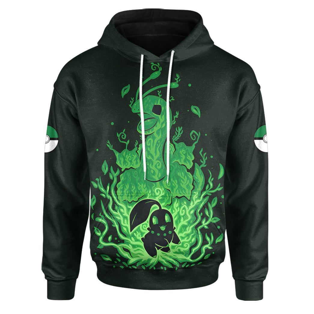 Anime Pokemon Evolve Chikorita within Meganium Custom Hoodie Apparel